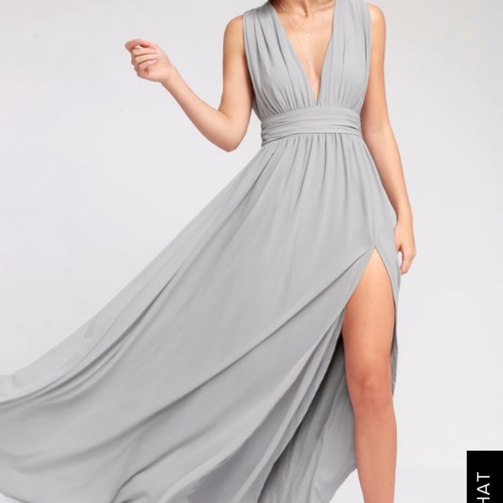 Heavenly Hues light Grey Maxi Dress